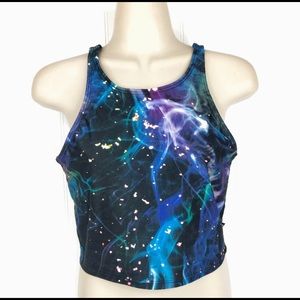 Zara Terez Galaxy Smoke Print Yoga Shelf Bra crop top